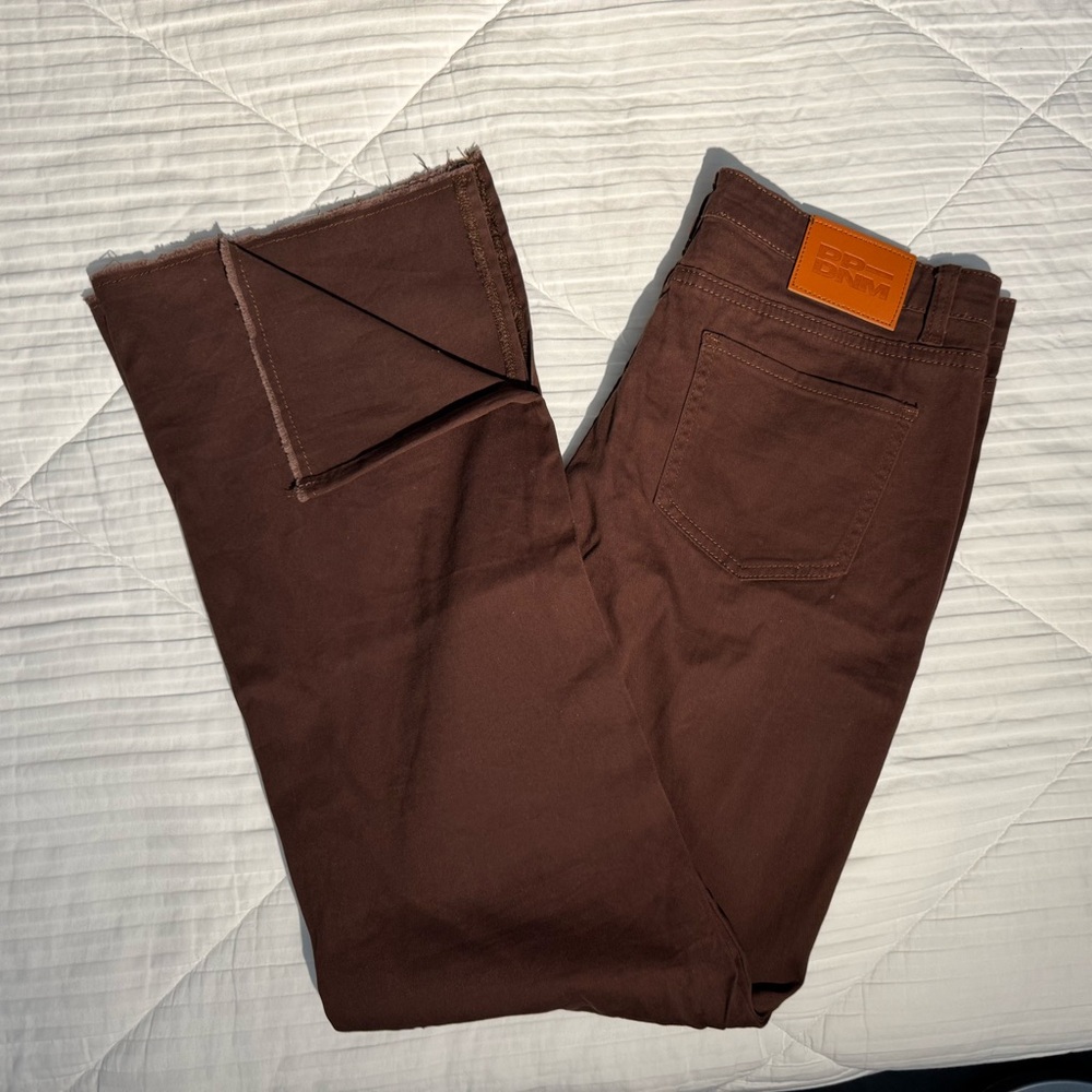 Brown Boot Cut with Split Hem Pants